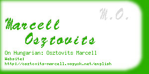 marcell osztovits business card